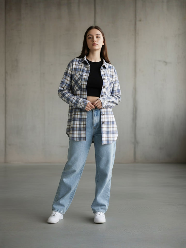 Popnetic Women Checked Casual Shirt