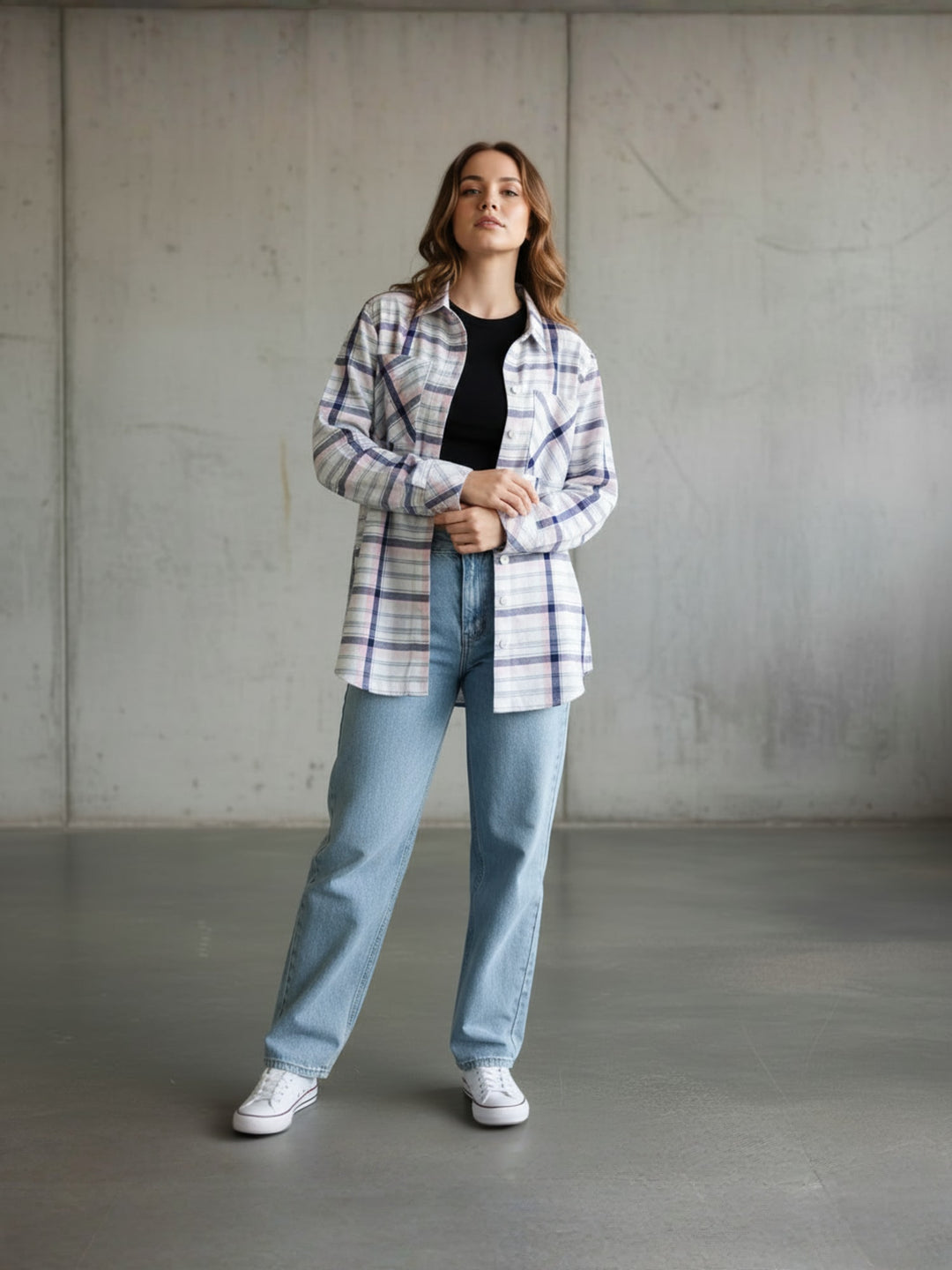 Popnetic Women Tartan Checks Checked Casual Shirt