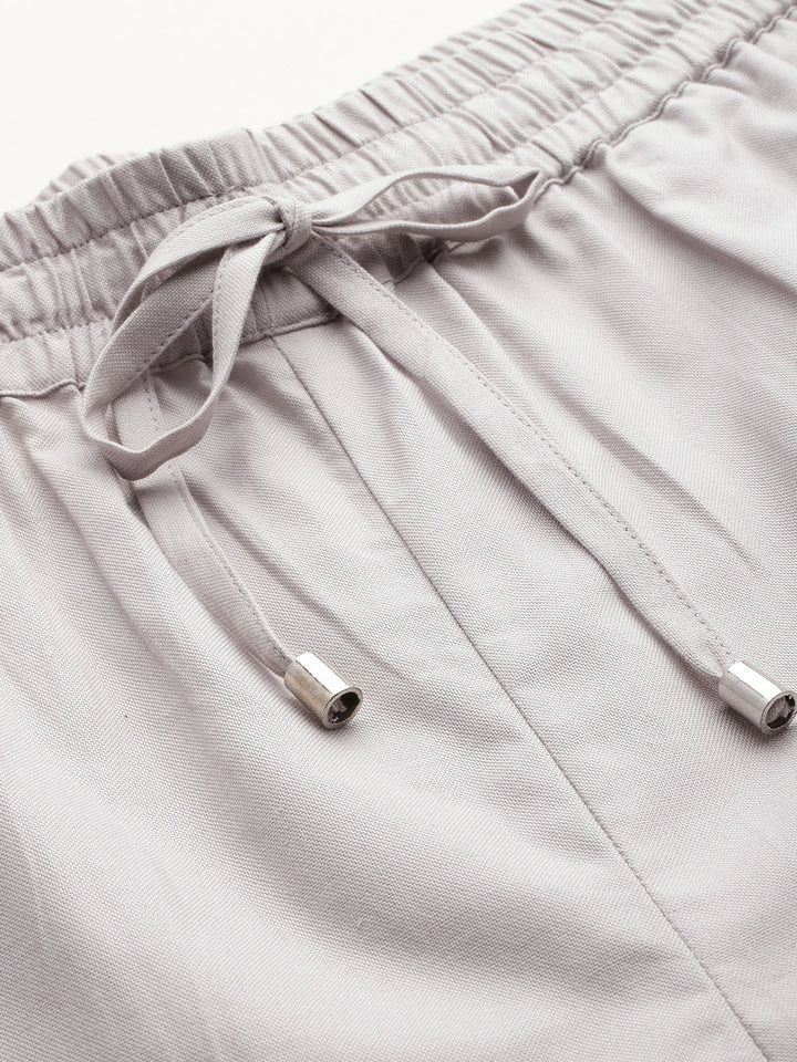 Popnetic Women Pure Cotton High-Rise Joggers Trousers