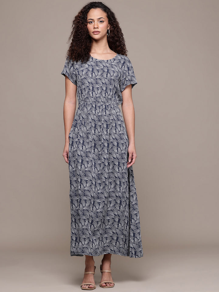 Popnetic Floral Print A-Line Midi Dress