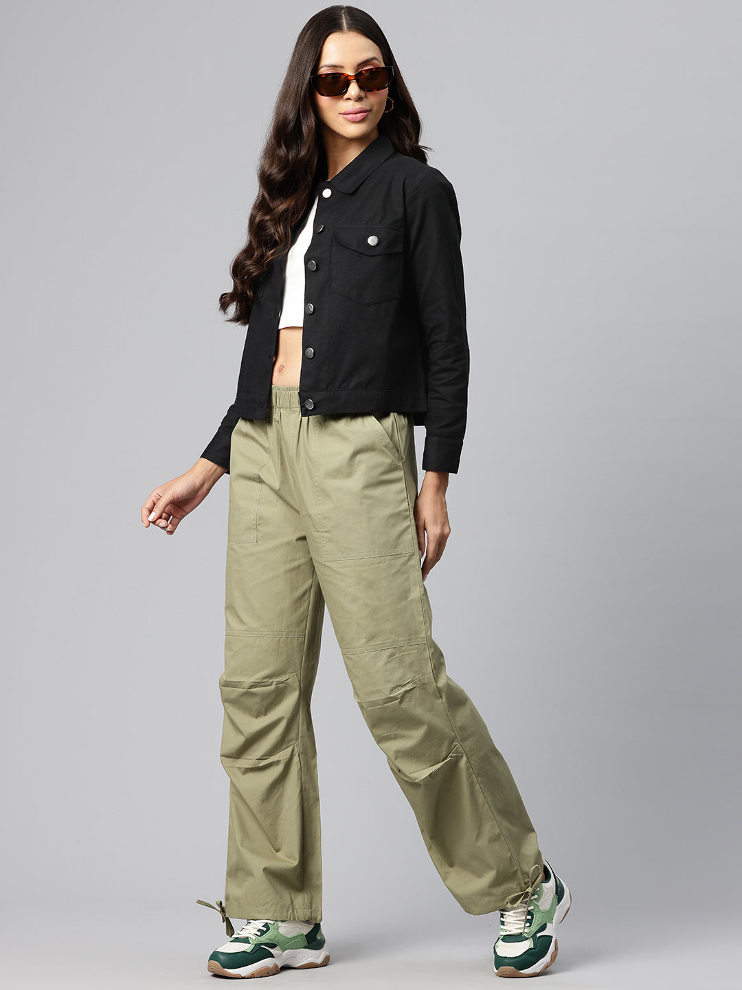 Popnetic Women Solid Pure Cotton Denim Jacket