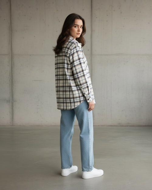 Popnetic Women Tartan Checks Checked Casual Shirt