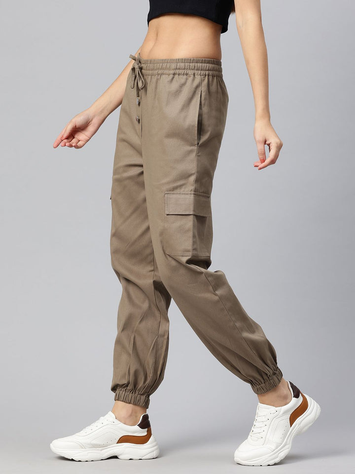 Popnetic High-Rise Pure Cotton Cargo Joggers