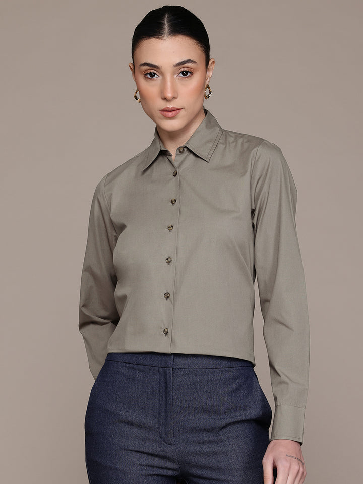 Popnetic Women Smart Pure Cotton Formal Shirt