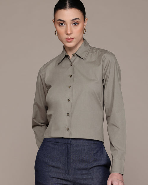 Popnetic Women Smart Pure Cotton Formal Shirt