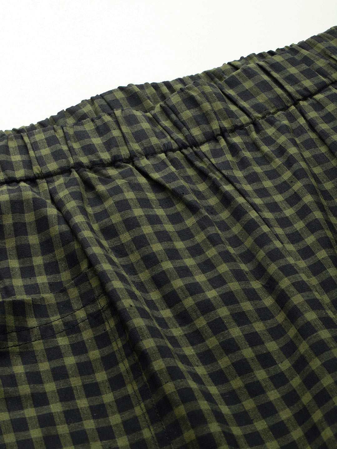 Popnetic Checked High-Rise Pleated Cargos