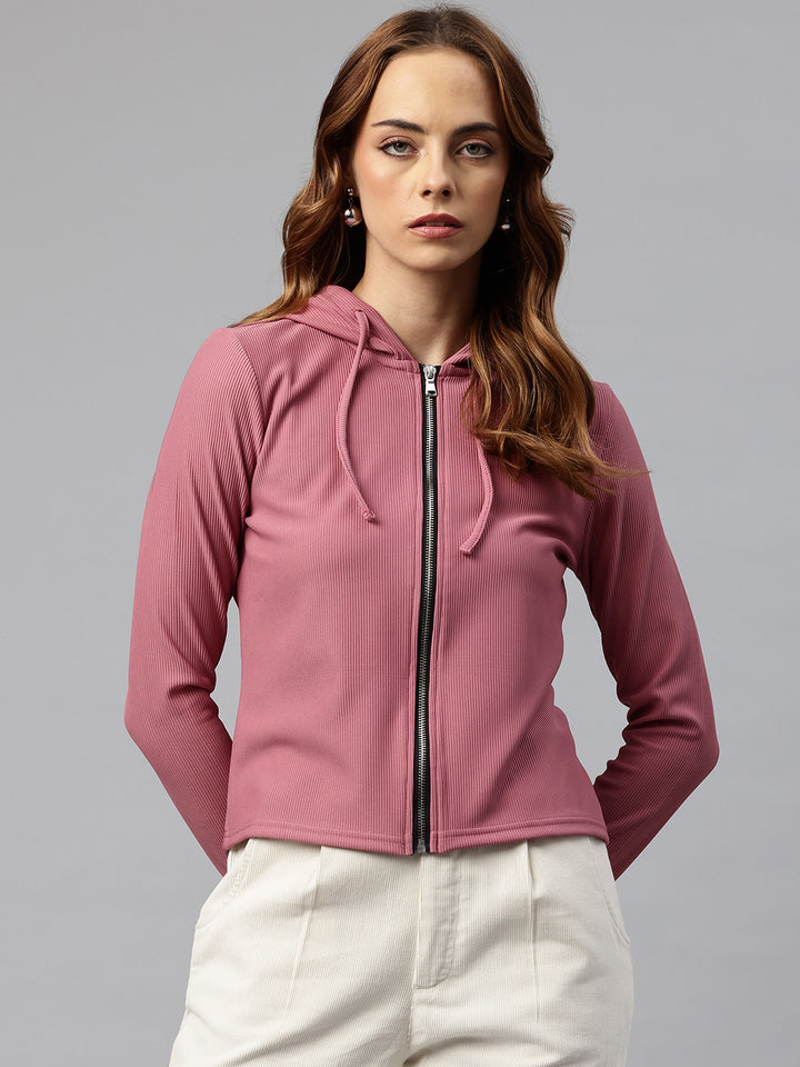 Popnetic Ribbed Hooded Sweatshirt