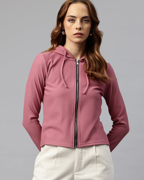 Popnetic Ribbed Hooded Sweatshirt
