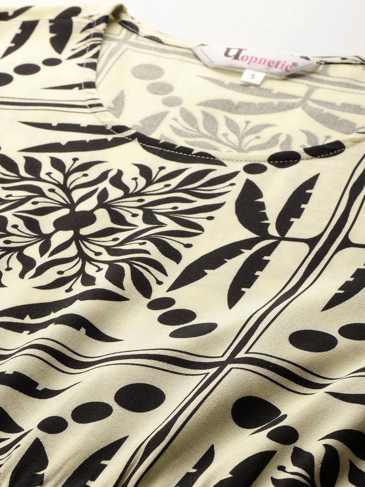 Popnetic Floral Print A-Line Midi Dress