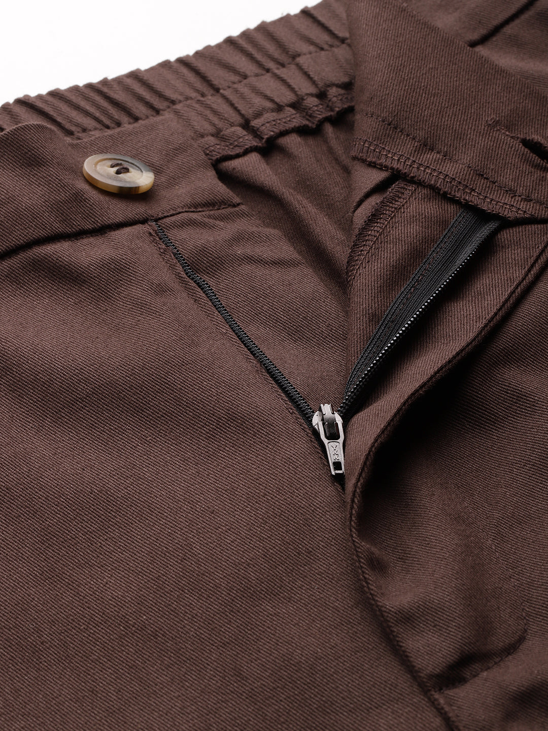 Popnetic Women Tapered Fit High-Rise Pleated Pure Cotton Chinos Trousers
