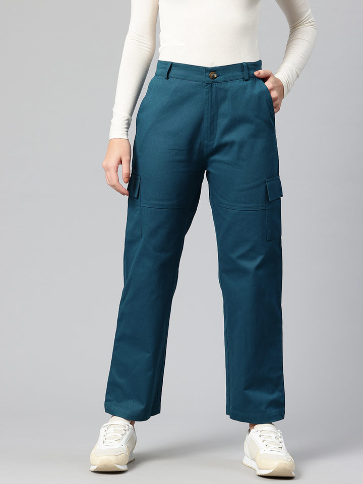 Popnetic Women High-Rise Cargos Trousers