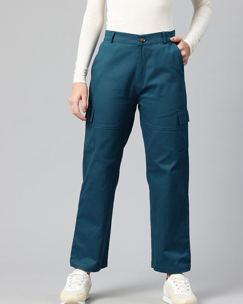 Popnetic Women High-Rise Cargos Trousers
