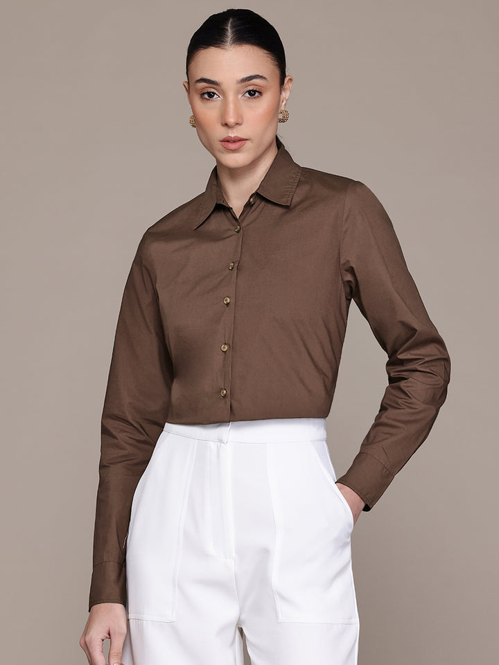 Popnetic Women Smart Pure Cotton Formal Shirt