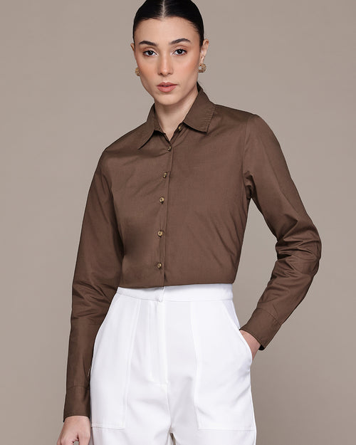Popnetic Women Smart Pure Cotton Formal Shirt