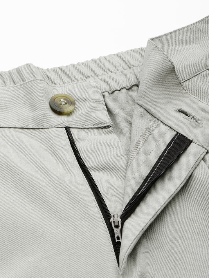 Popnetic High-Rise Pleated Pure Cotton Parallel Trousers