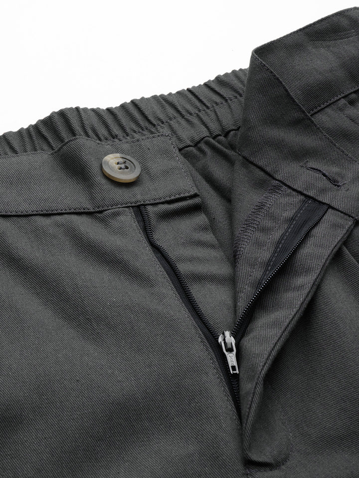 Popnetic High-Rise Pleated Pure Cotton Parallel Trousers