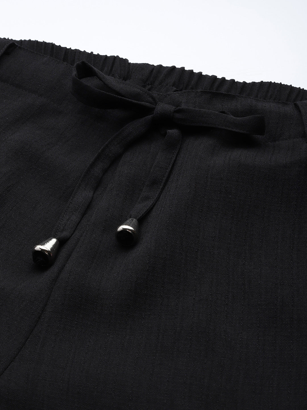 Popnetic Women Textured High-Rise Straight Fit Parallel Trousers