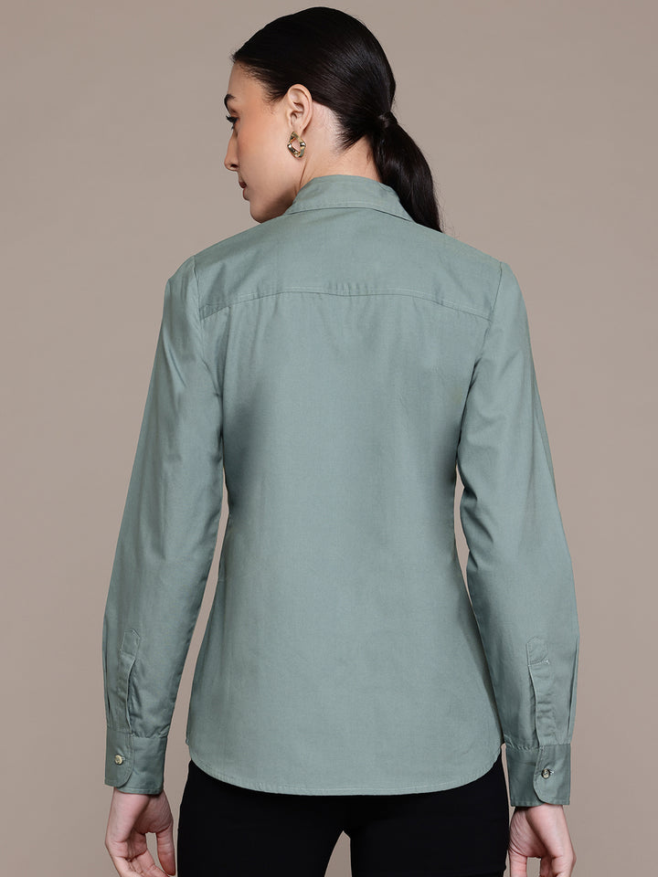 Popnetic Women Smart Pure Cotton Formal Shirt