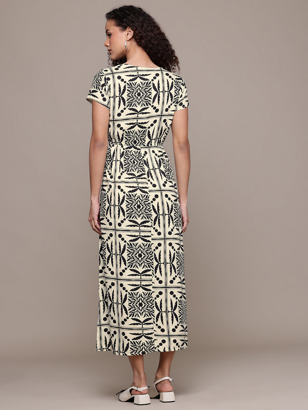Popnetic Floral Print A-Line Midi Dress