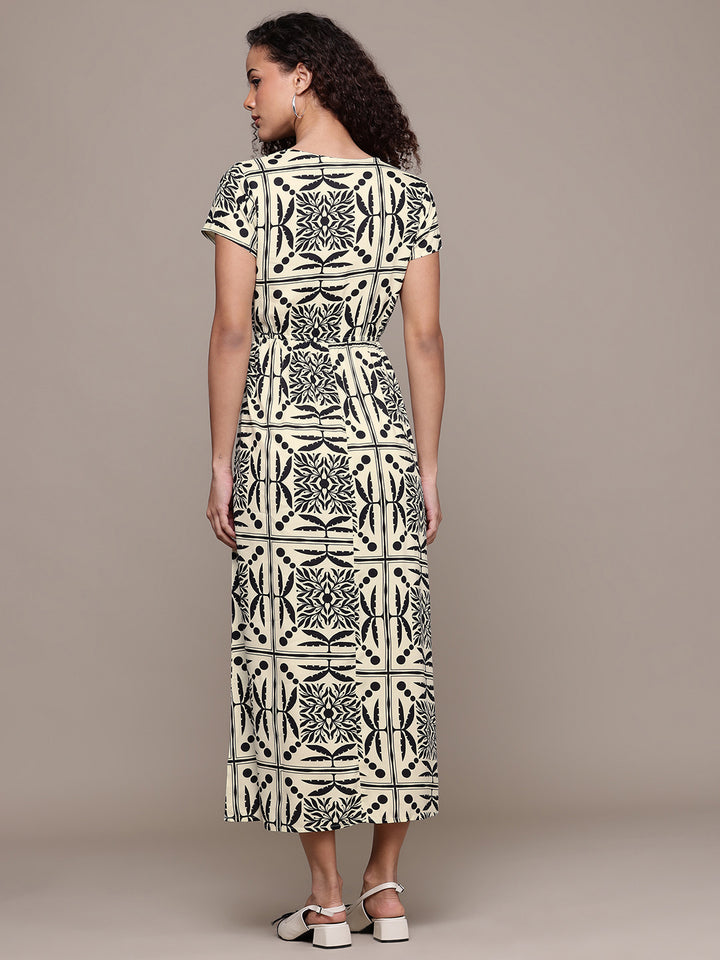 Popnetic Floral Print A-Line Midi Dress