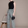 Popnetic Women Smart Straight Fit High-Rise Corduroy Pleated Trousers