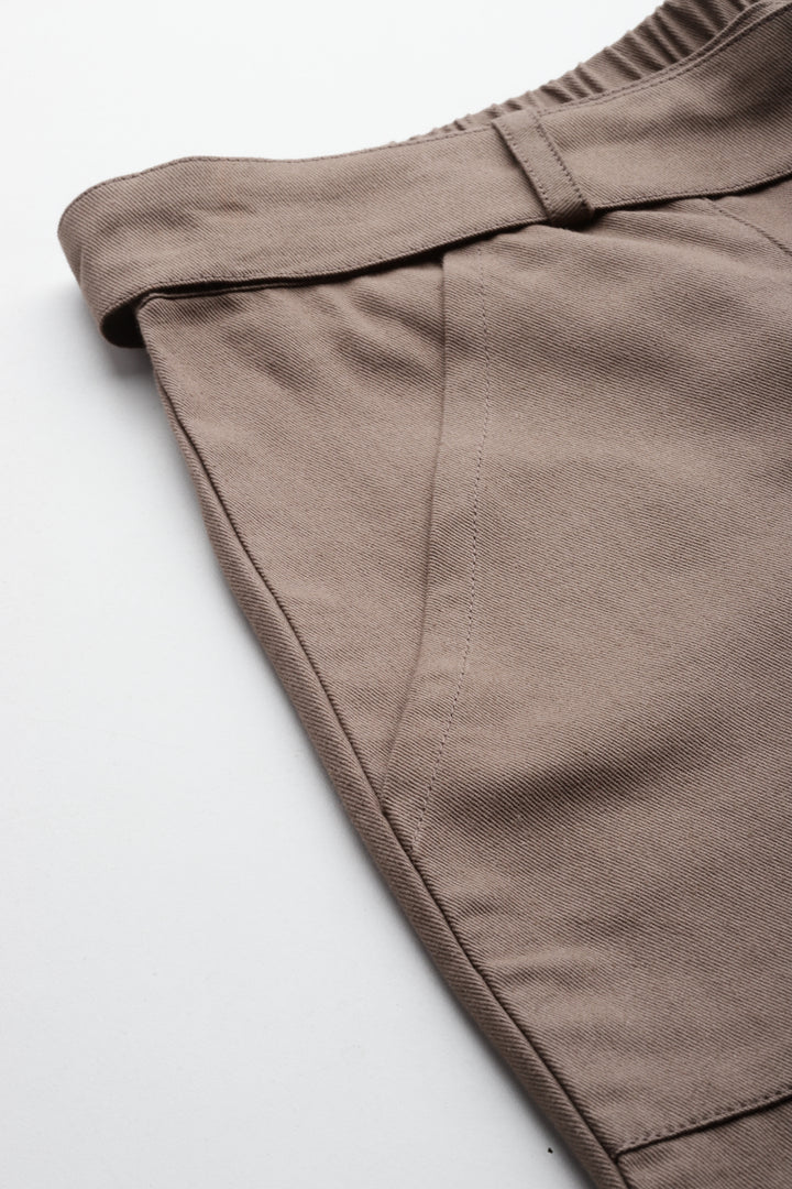 Popnetic High-Rise Pure Cotton Cargo Trousers