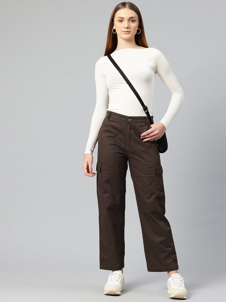 Popnetic Women High-Rise Cargos Trousers