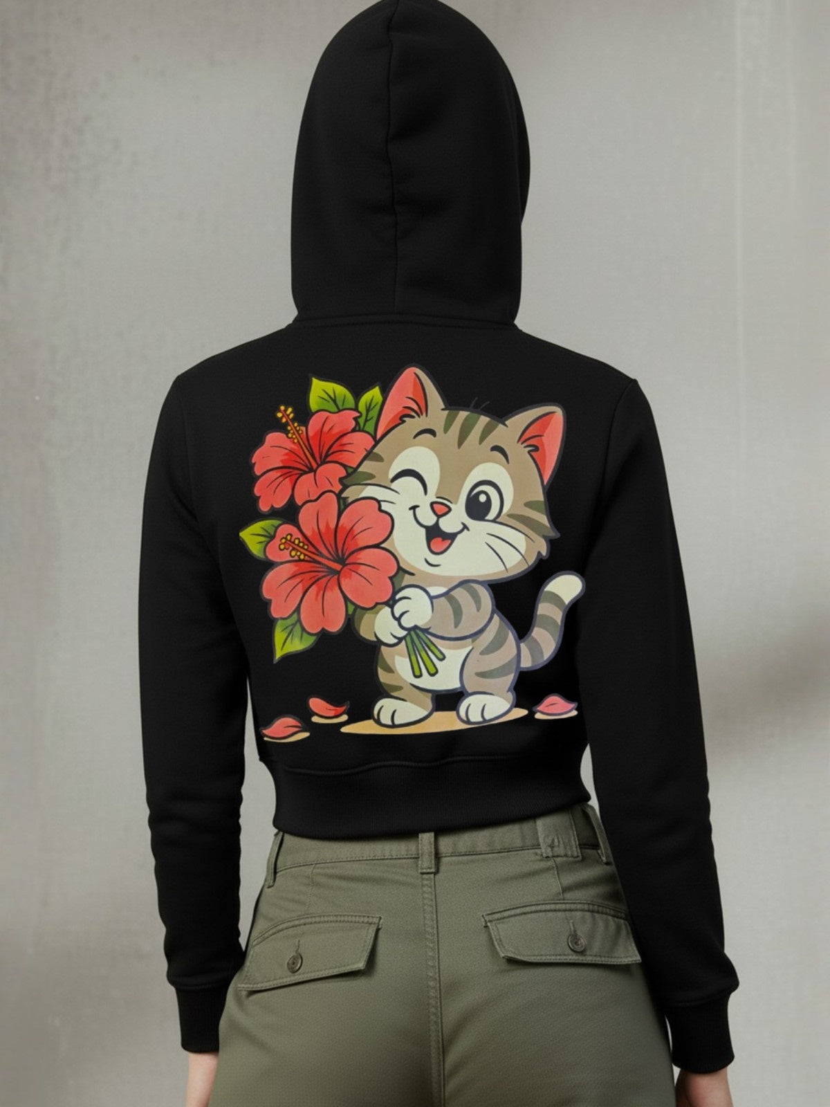 Popnetic Women Printed Hooded Sweatshirt