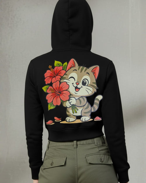 Popnetic Women Printed Hooded Sweatshirt