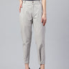 Popnetic Women Tapered Fit High-Rise Pleated Pure Cotton Chinos Trousers