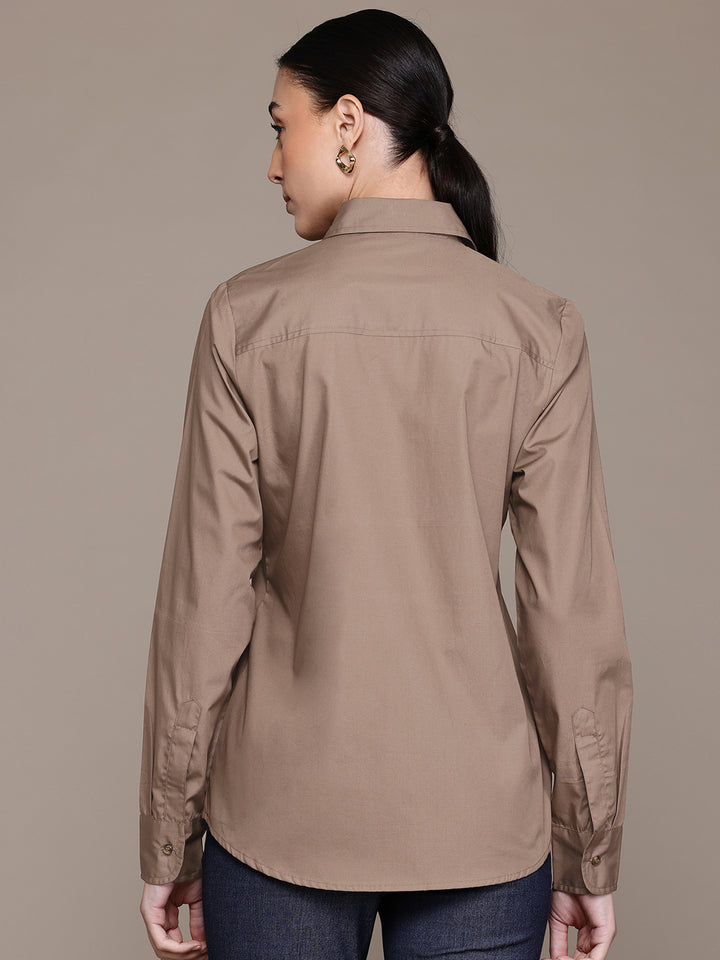 Popnetic Women Smart Pure Cotton Formal Shirt