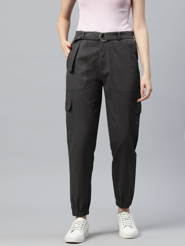 Popnetic High-Rise Pure Cotton Cargo Trousers