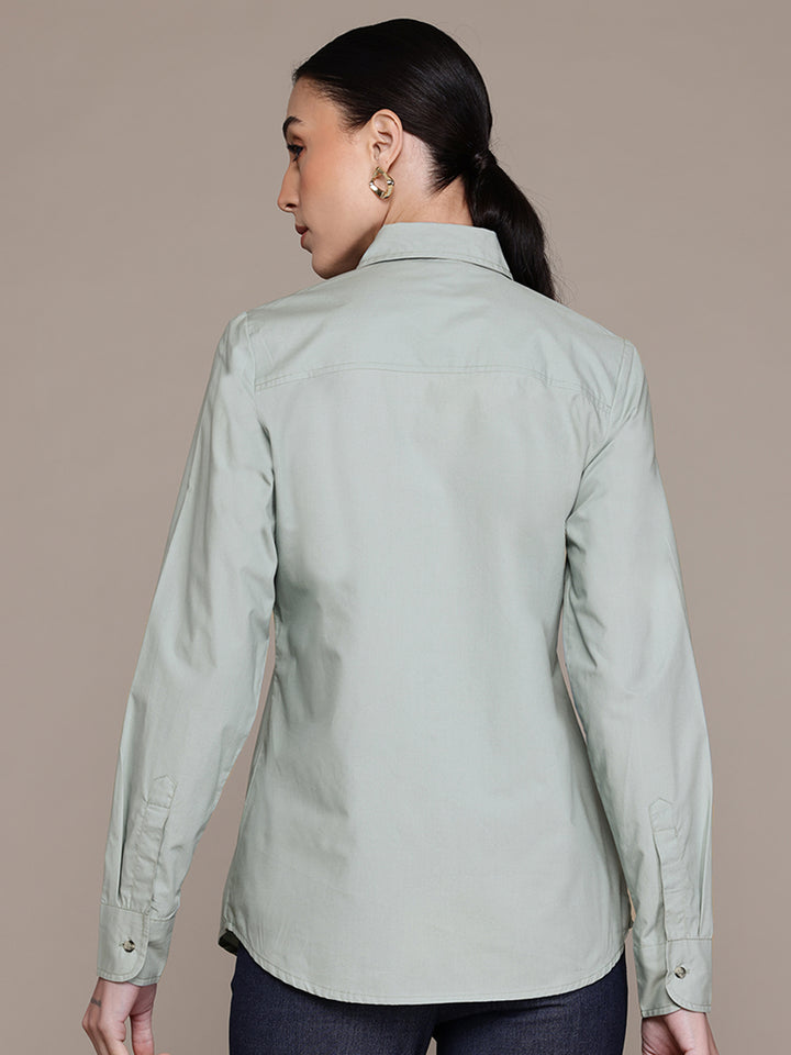 Popnetic Women Smart Pure Cotton Formal Shirt