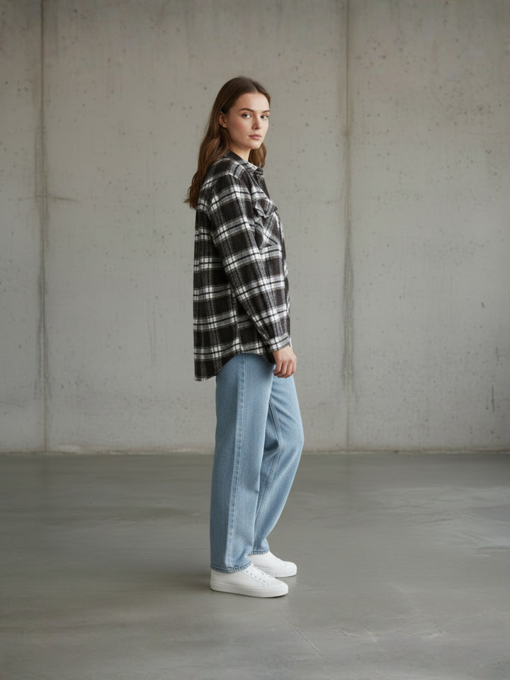Popnetic Women Tartan Checks Checked Casual Shirt