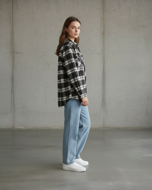 Popnetic Women Tartan Checks Checked Casual Shirt
