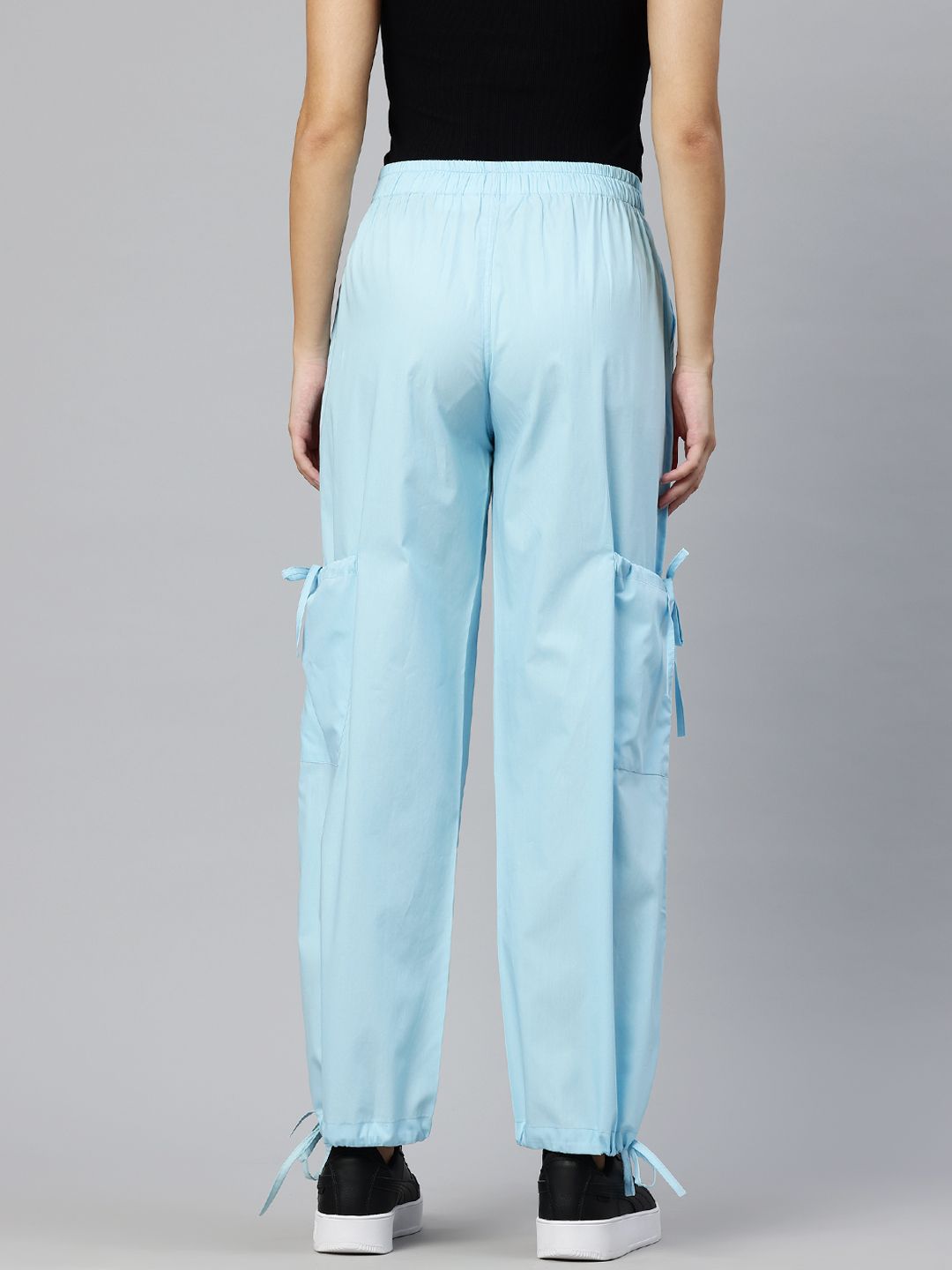 Popnetic Loose Fit High-Rise Pure Cotton Parachute Cargo Trouser