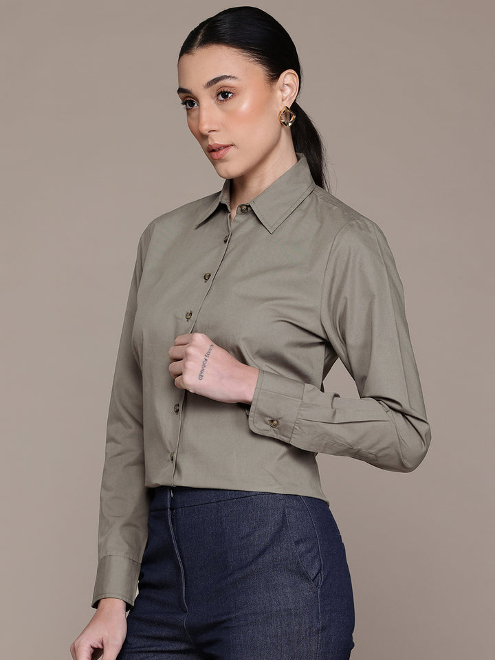 Popnetic Women Smart Pure Cotton Formal Shirt