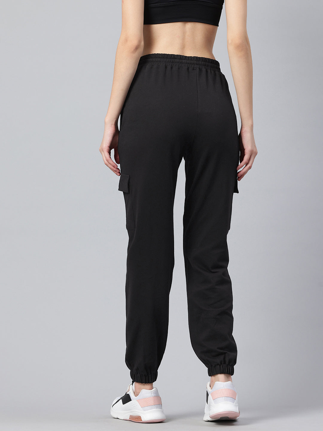 Popnetic Women High-Rise Pure Cotton Cargo Joggers