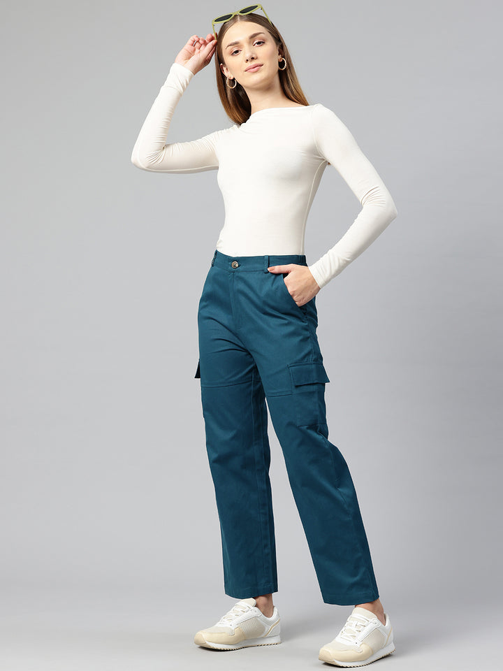 Popnetic Women High-Rise Cargos Trousers