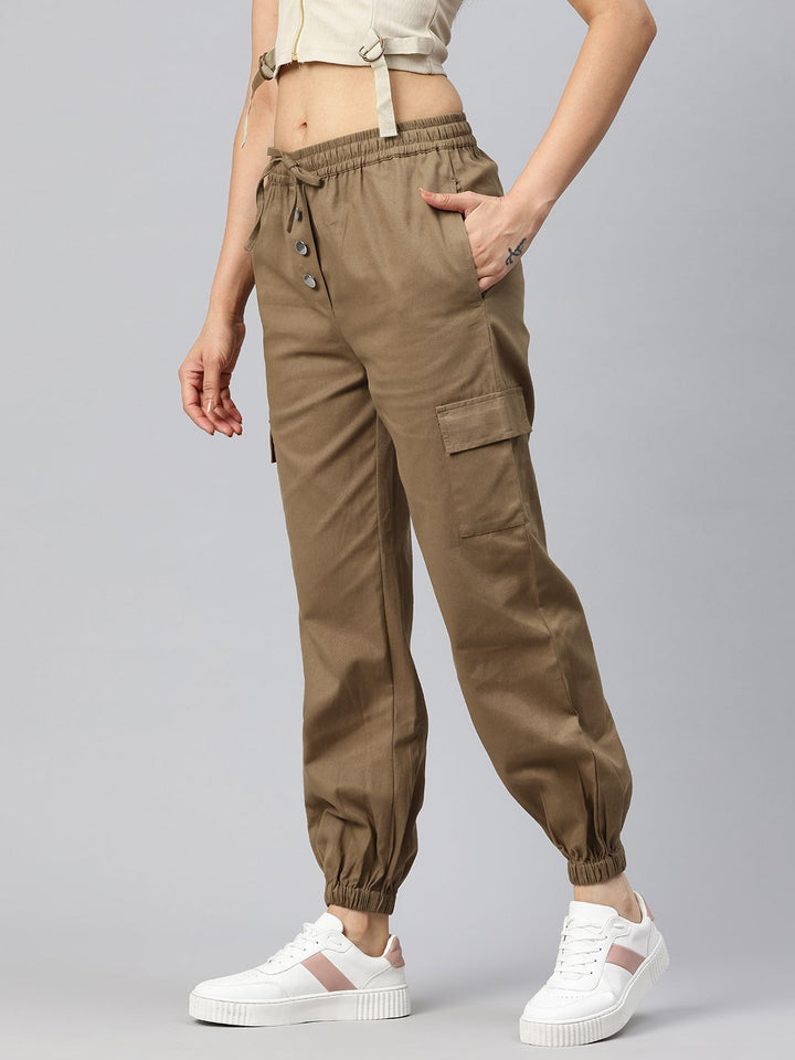 Popnetic High-Rise Pure Cotton Cargo Joggers