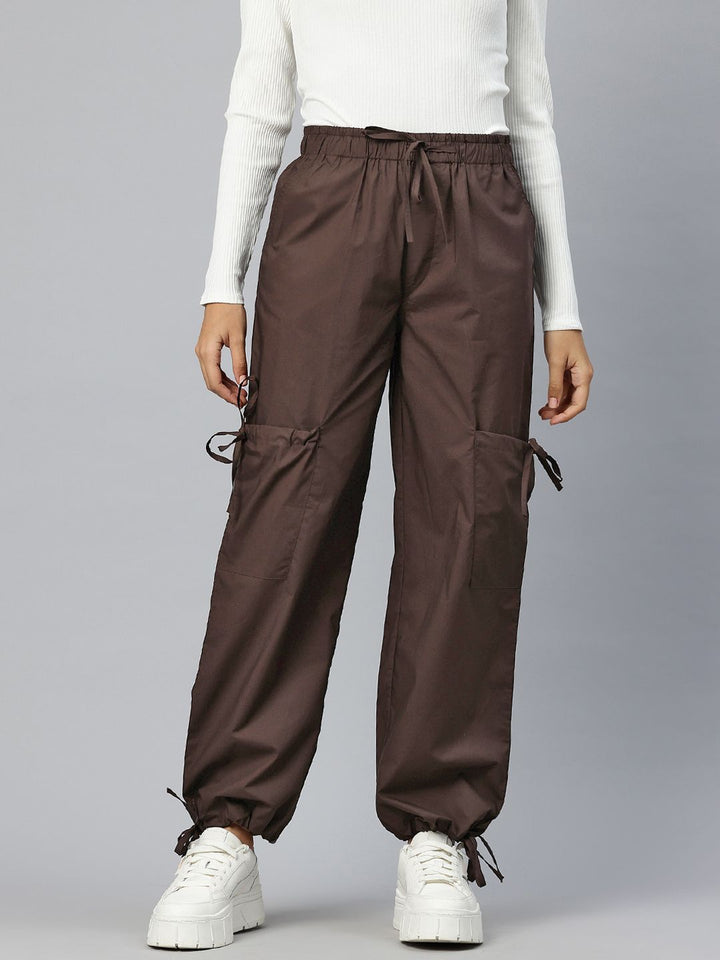 Popnetic Loose Fit High-Rise Pure Cotton Parachute Cargo Trouser