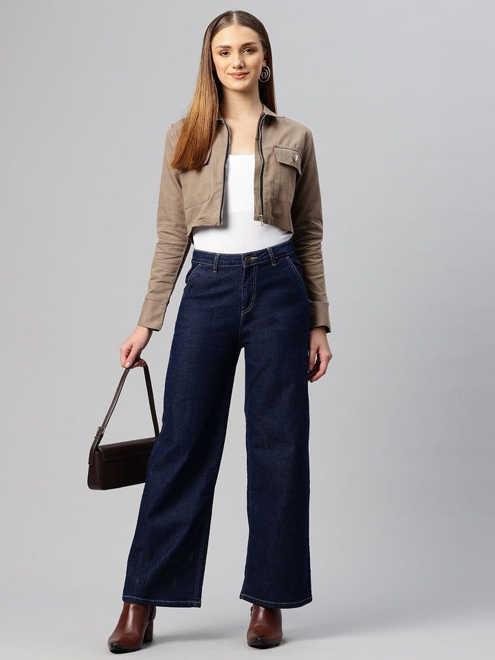 Popnetic Pure Cotton Crop Tailored Jacket