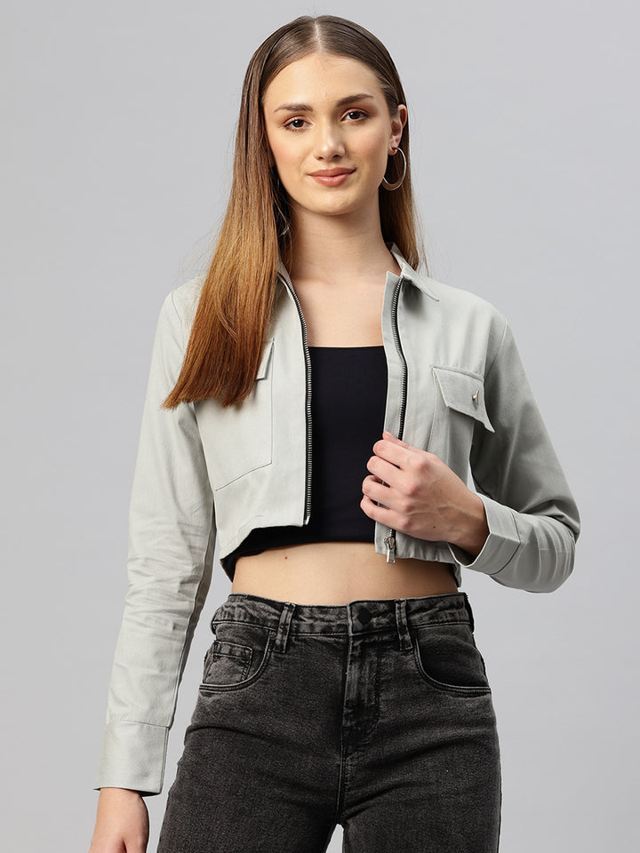 Popnetic Women Crop Tailored Jacket
