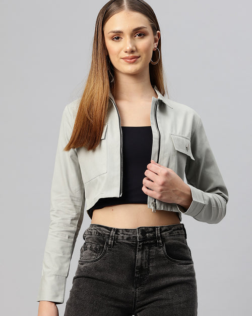 Popnetic Women Crop Tailored Jacket