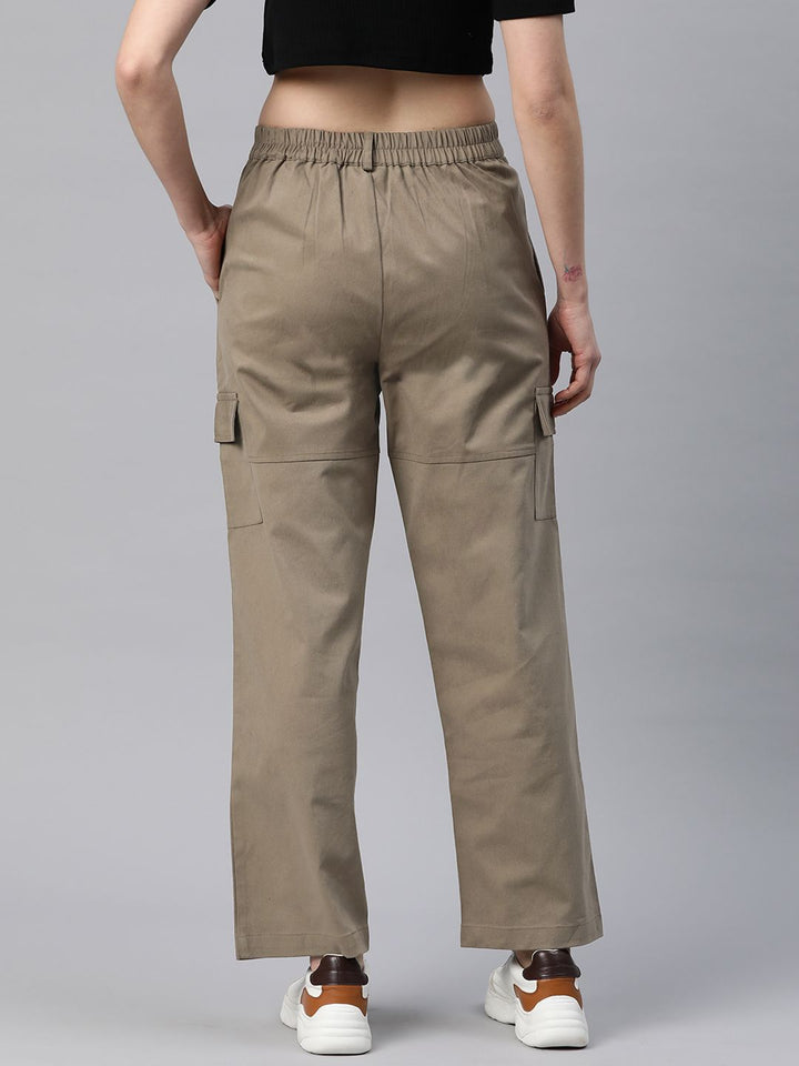 Popnetic Flat-Front High-Rise Pure Cotton Cargos