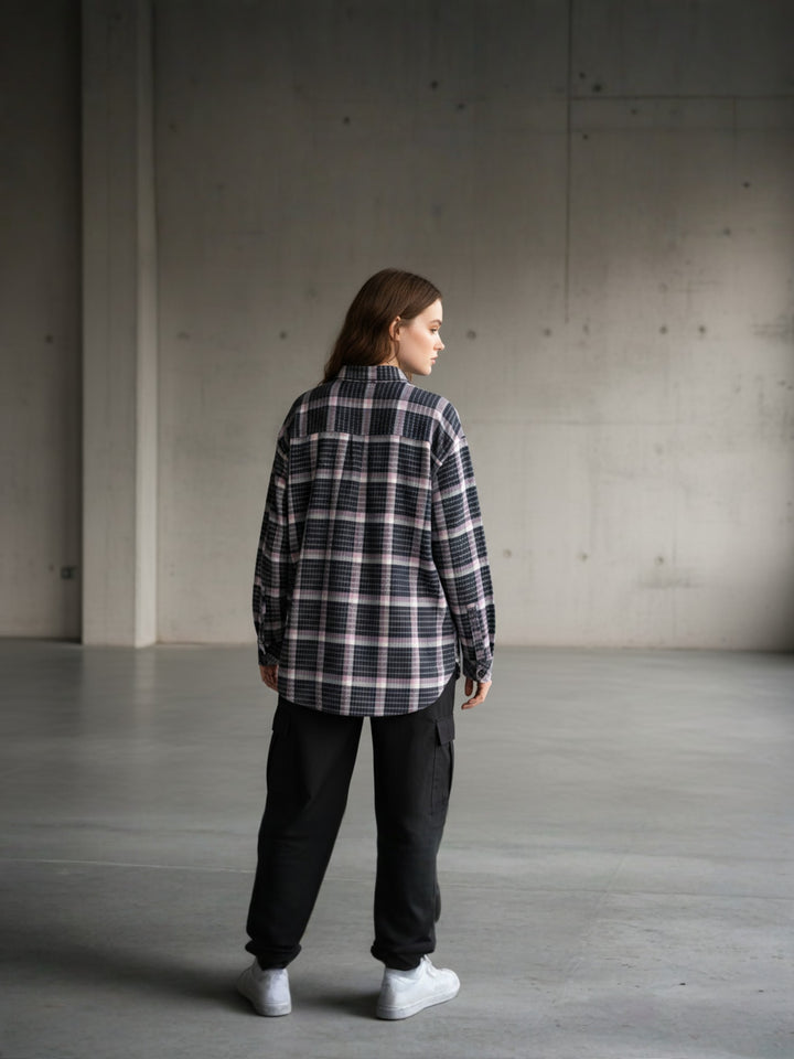 Popnetic Women Pure Cotton Flannel Oversized Shirt