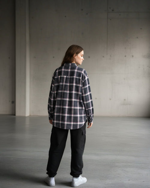 Popnetic Women Pure Cotton Flannel Oversized Shirt