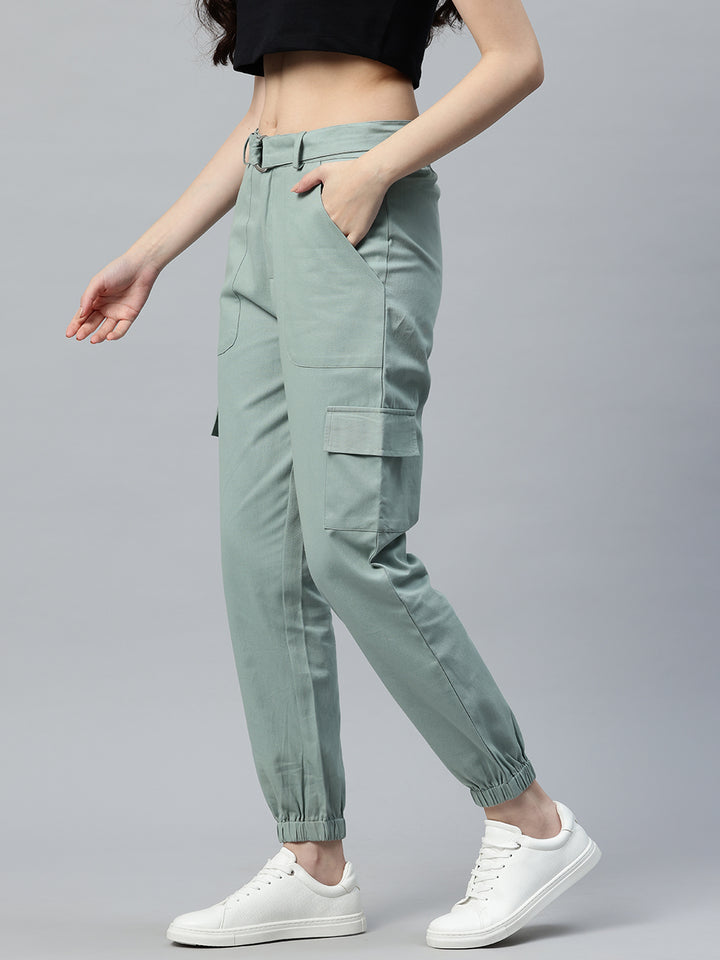 Popnetic High-Rise Pure Cotton Cargo Trousers