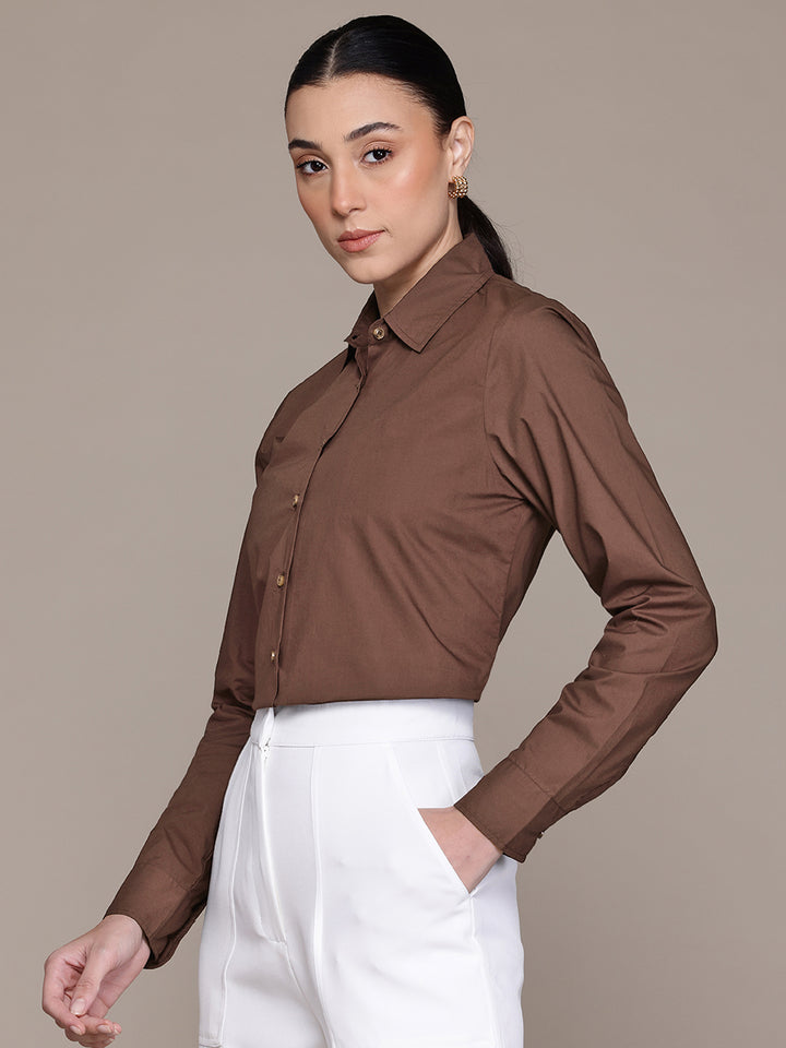 Popnetic Women Smart Pure Cotton Formal Shirt