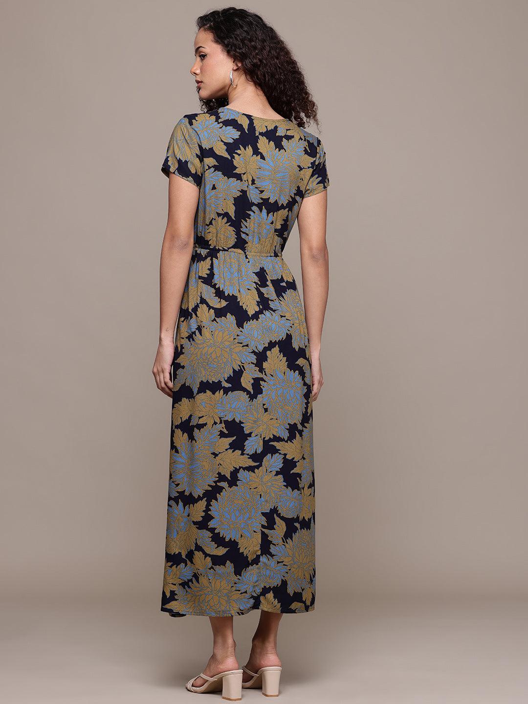 Popnetic Floral Print A-Line Midi Dress